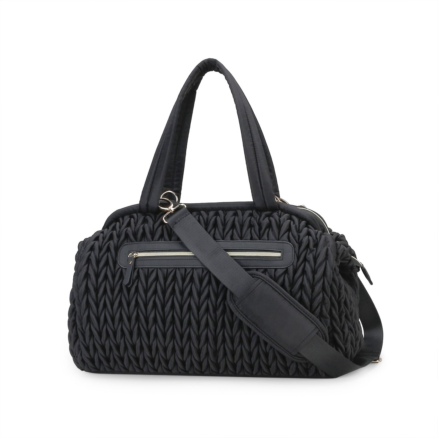 Quilted Embroidery Insulated Mother Baby Bag