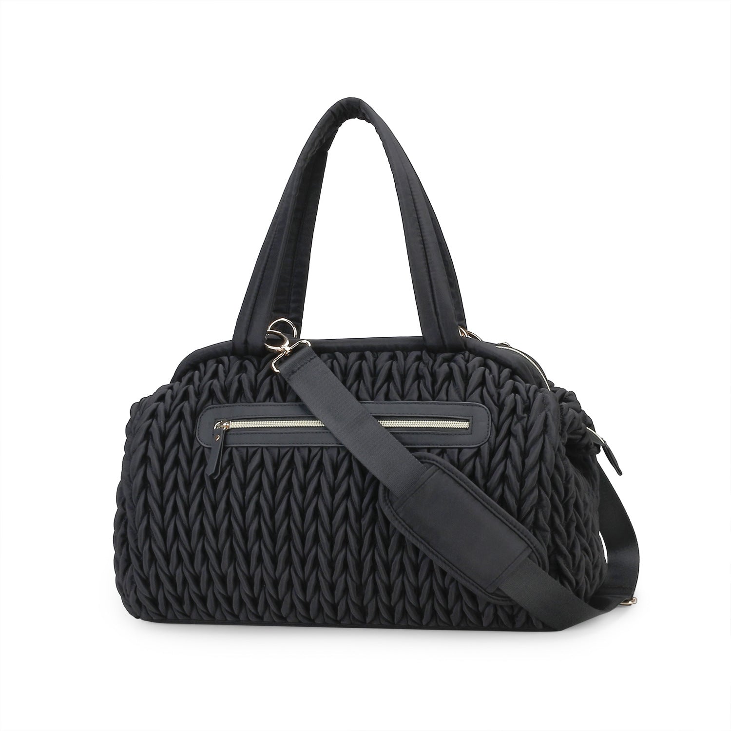 Quilted Embroidery Insulated Mother Baby Bag