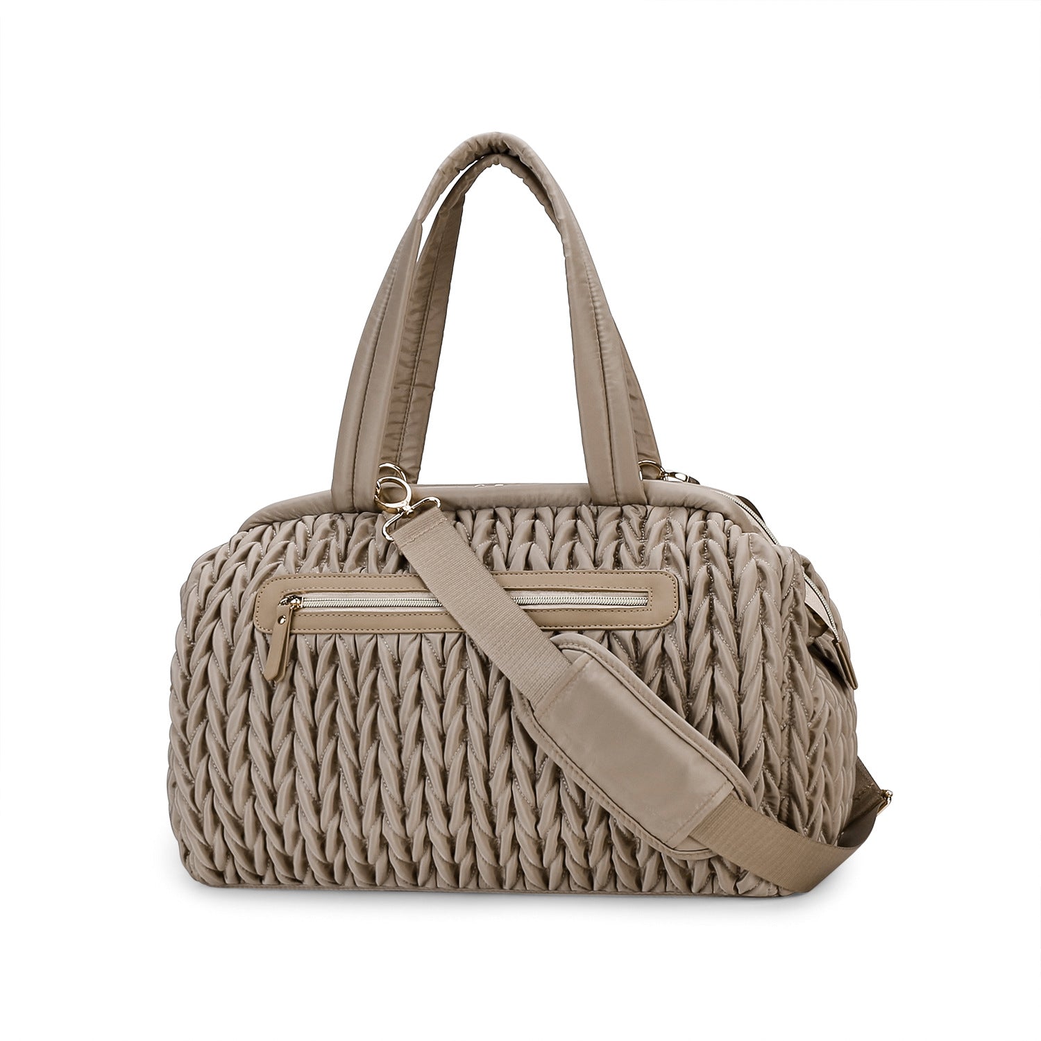 Quilted Embroidery Insulated Mother Baby Bag