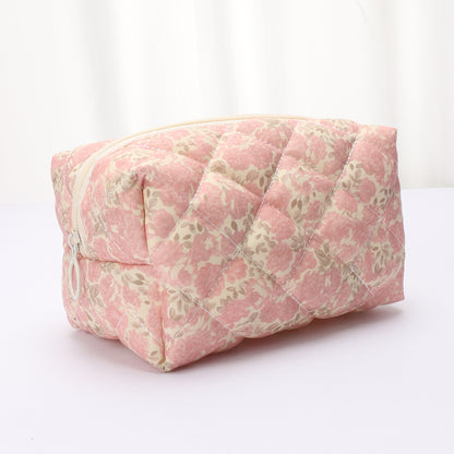 Quilted makeup bag