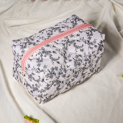 Quilted makeup bag