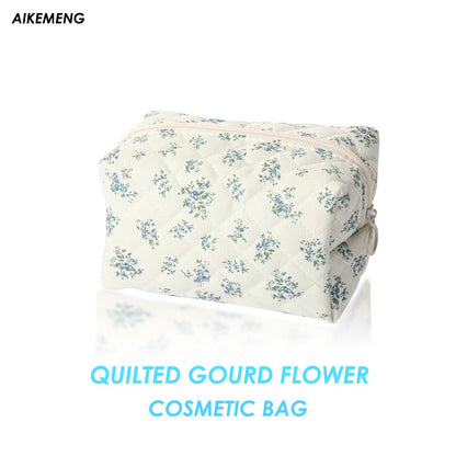 Quilted makeup bag