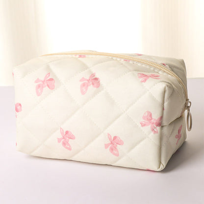 Quilted makeup bag