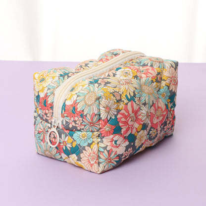 Quilted makeup bag
