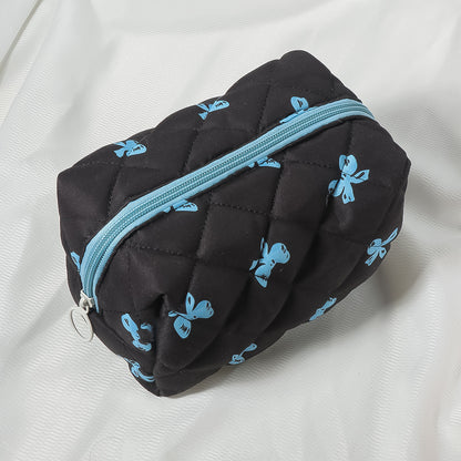 Quilted makeup bag