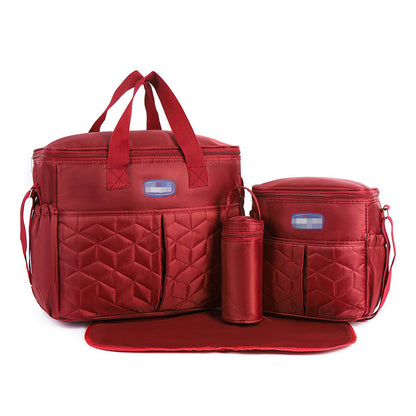 Quilted Plaid Mommy Bag with Diaper Storage