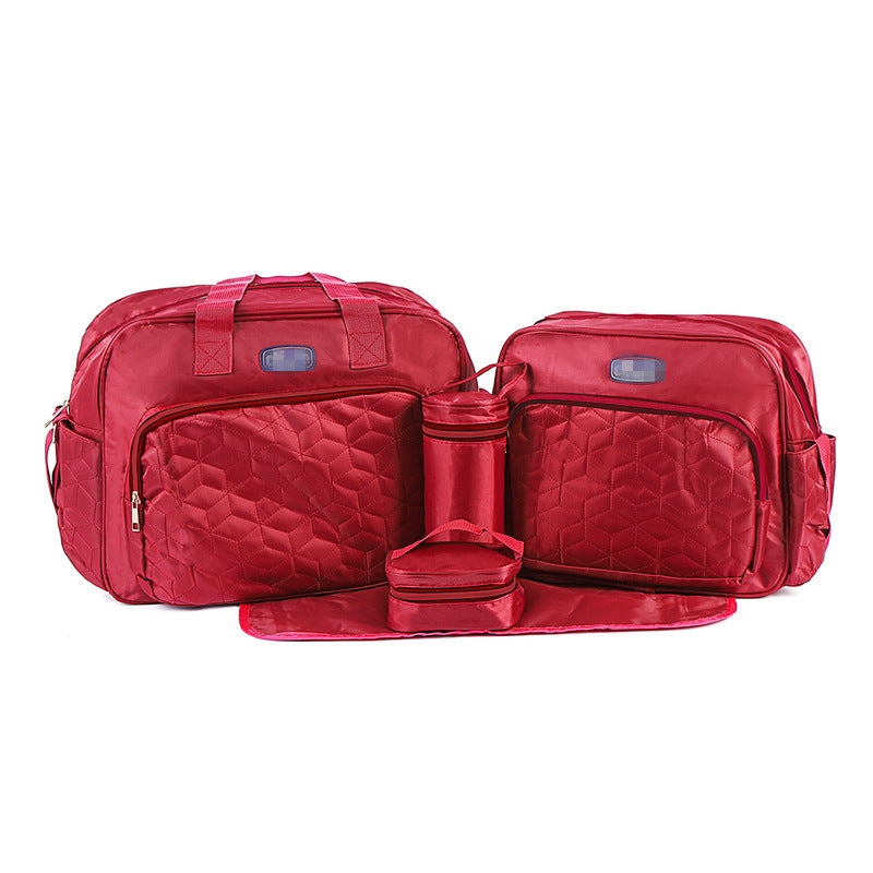 Quilted Plaid Mommy Bag with Diaper Storage