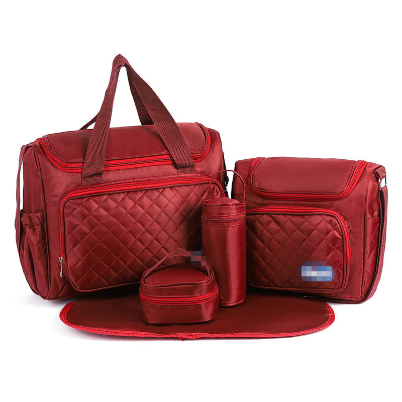 Quilted Plaid Mommy Bag with Diaper Storage