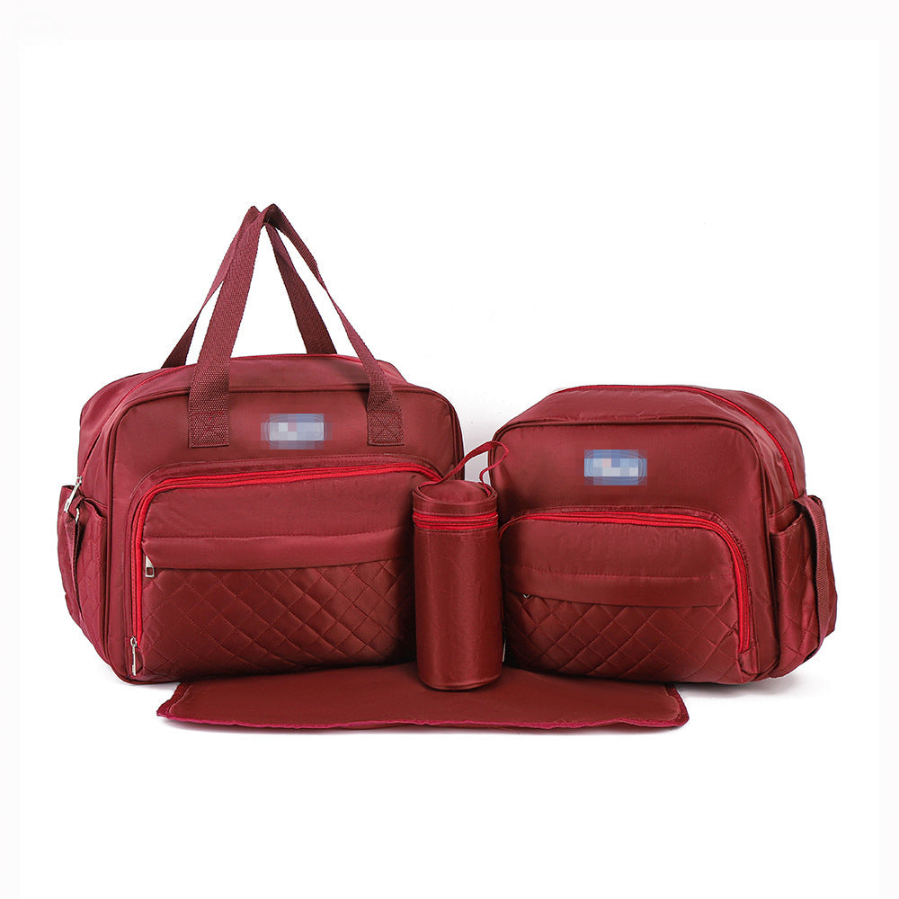 Quilted Plaid Mommy Bag with Diaper Storage