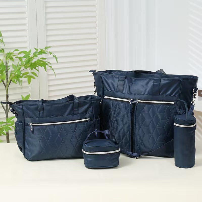 Quilted Plaid Mommy Bag with Diaper Storage