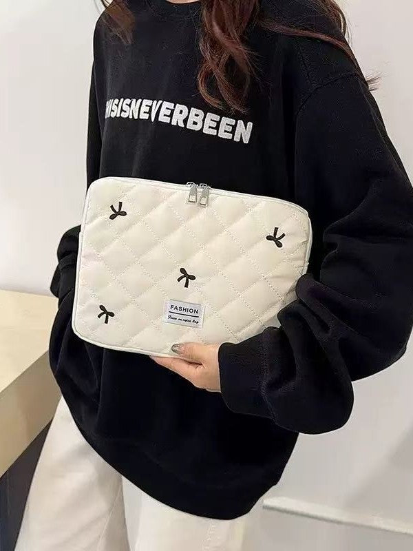 Quilted Tablet Cosmetics Organizer Bag