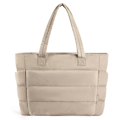 Quilted Tote Bag Lightweight Storage Shoulder Bag