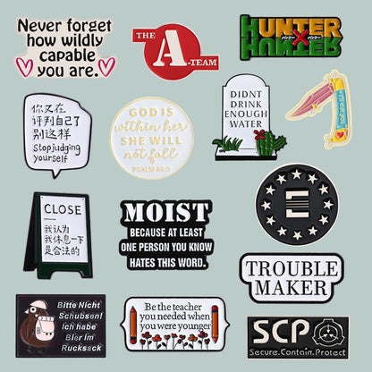 Quotes Alloy Paint Badge Accessories Small Pendant Clothing
