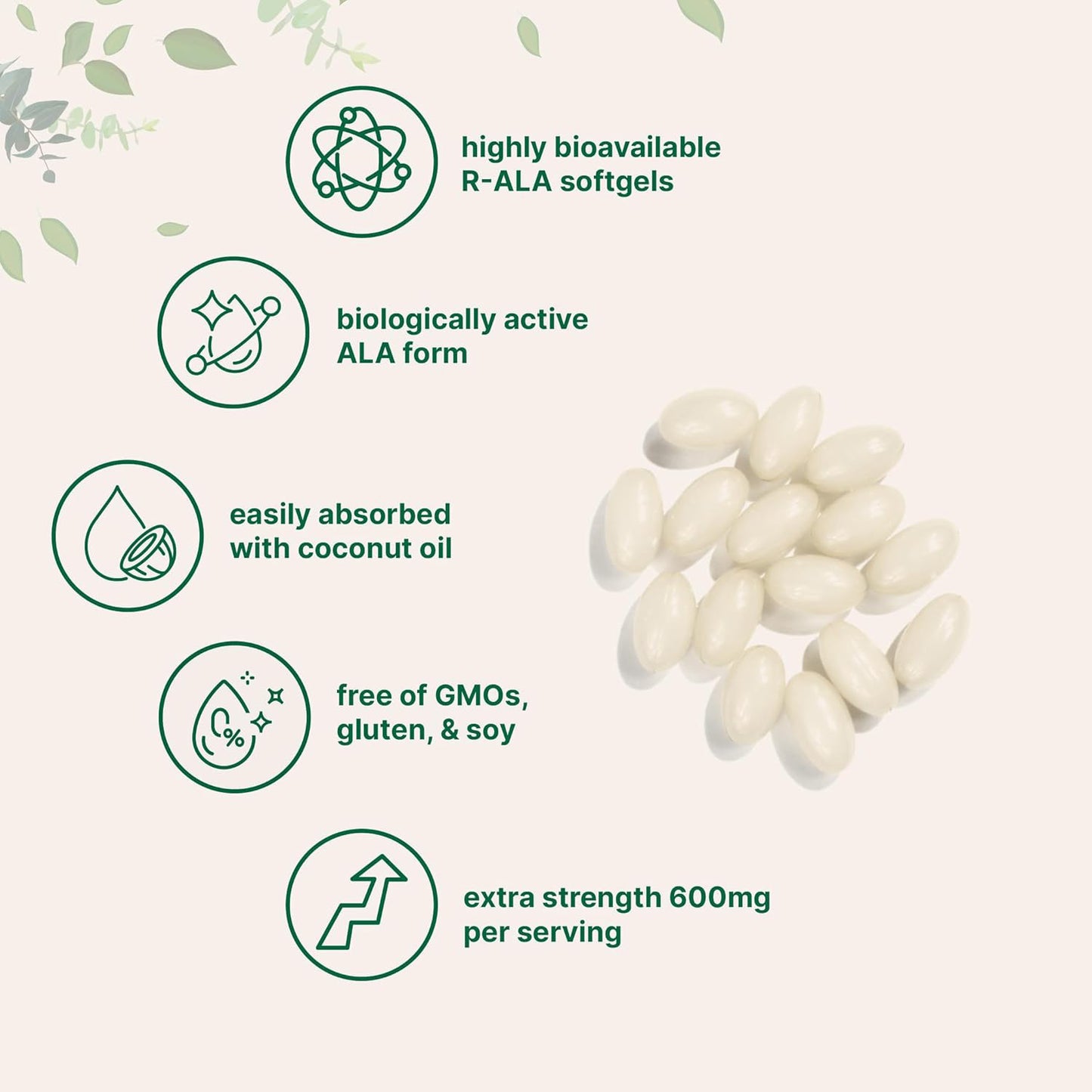 R-Alpha Lipoic Acid Softgel Capsules Dietary Supplement