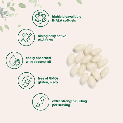 R-Alpha Lipoic Acid Softgel Capsules Dietary Supplement