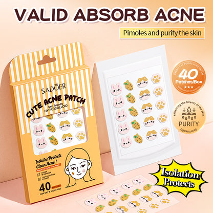 Rabbit and Cat Acne Patches 40 Pieces Acne Patches
