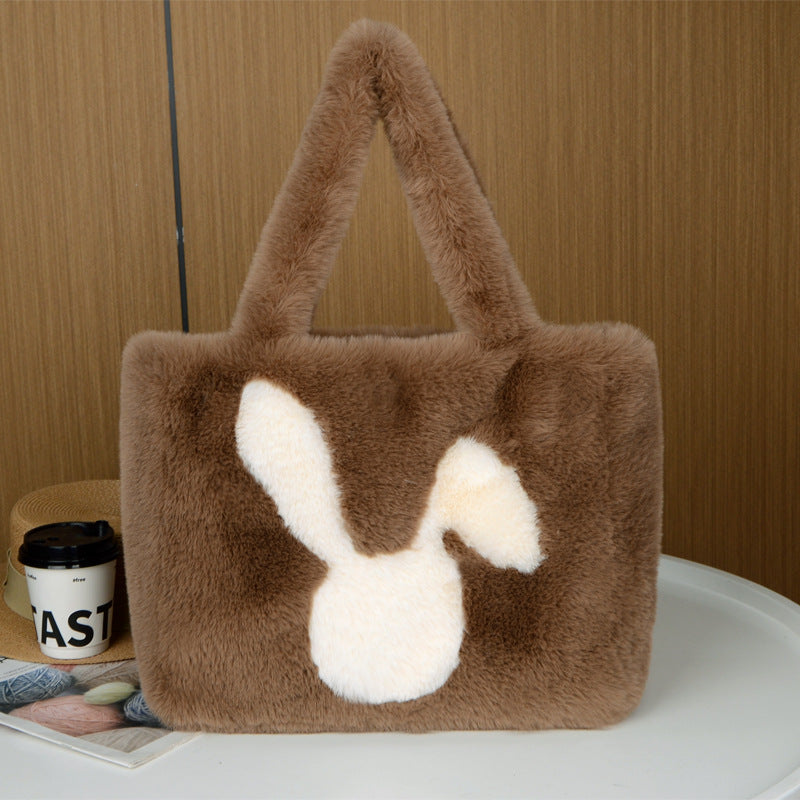 Rabbit Ear Plush Tote Bag