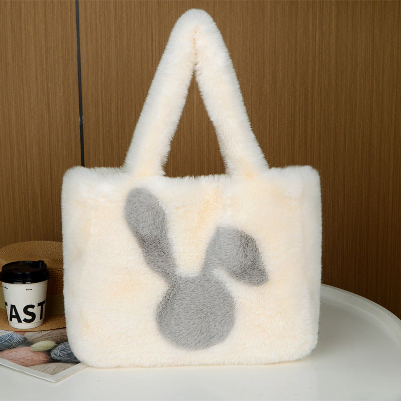 Rabbit Ear Plush Tote Bag