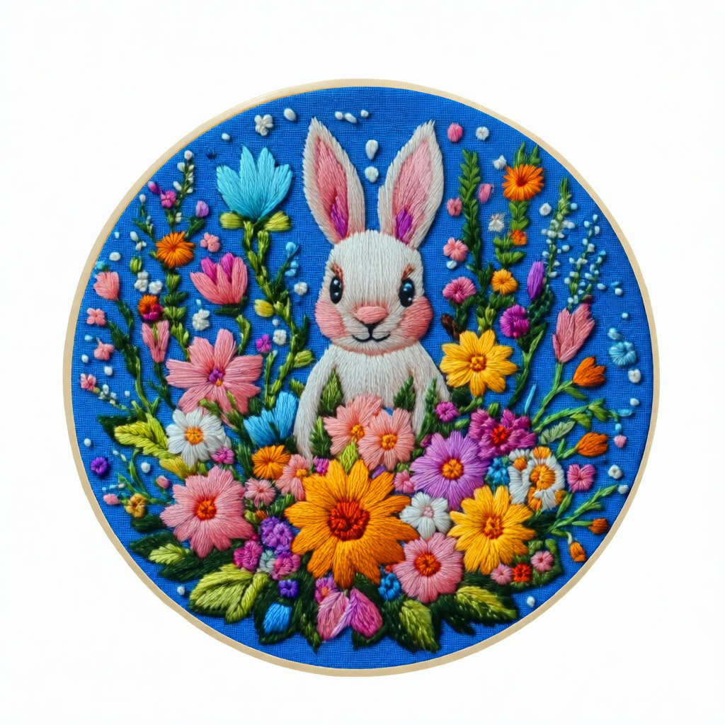 Rabbit embroidery kit