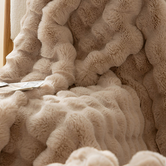 Rabbit Fur Blanket Shawl