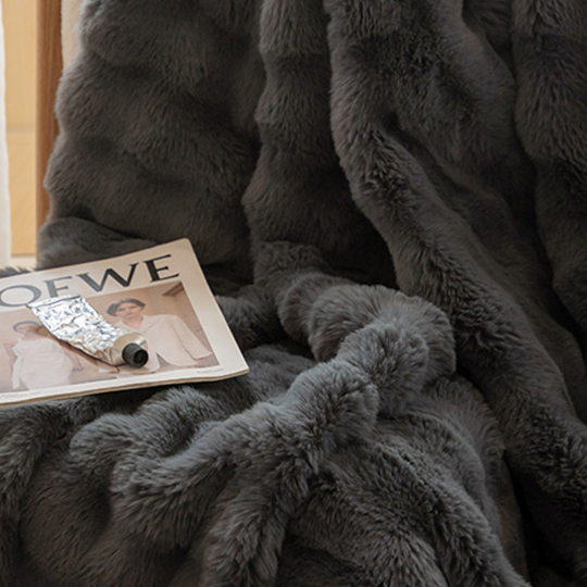 Rabbit Fur Blanket Shawl
