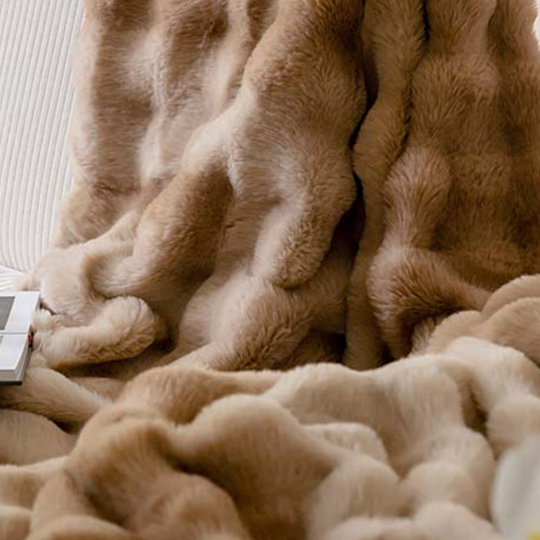 Rabbit Fur Blanket Shawl