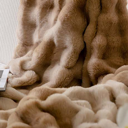 Rabbit Fur Blanket Shawl