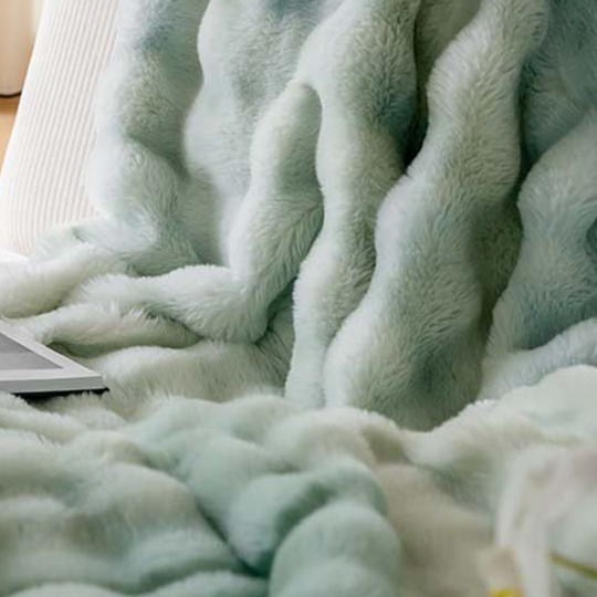 Rabbit Fur Blanket Shawl