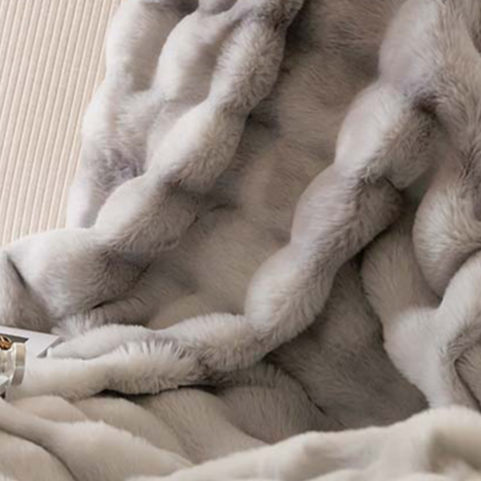 Rabbit Fur Blanket Shawl