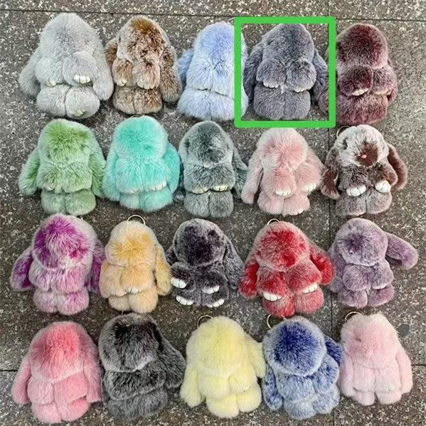 rabbit fur keychain