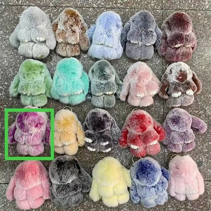 rabbit fur keychain