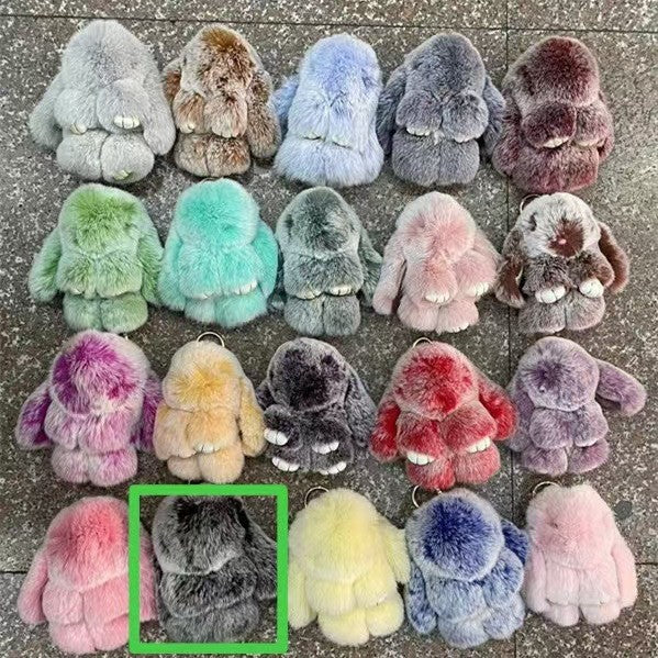 rabbit fur keychain