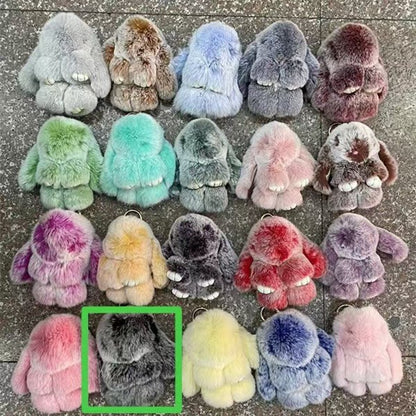 rabbit fur keychain