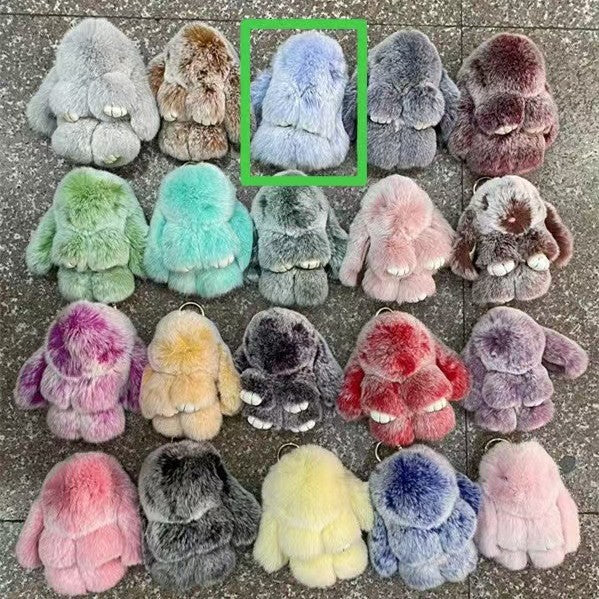 rabbit fur keychain