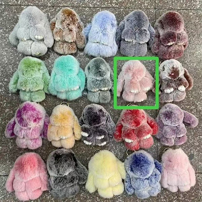 rabbit fur keychain