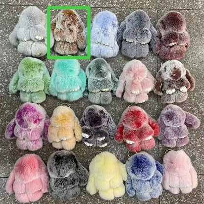 rabbit fur keychain