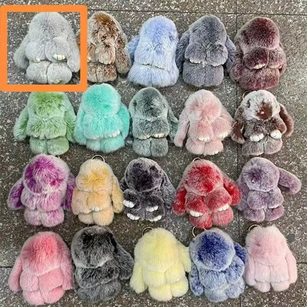 rabbit fur keychain