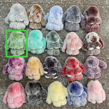 rabbit fur keychain