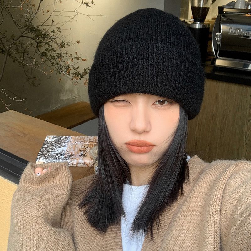 Rabbit Fur Knitted Winter Beanie