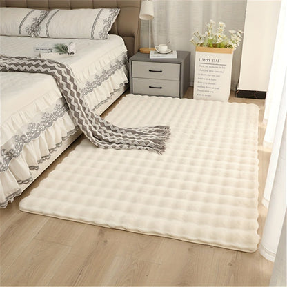 Rabbit fur-like bubble plush carpet