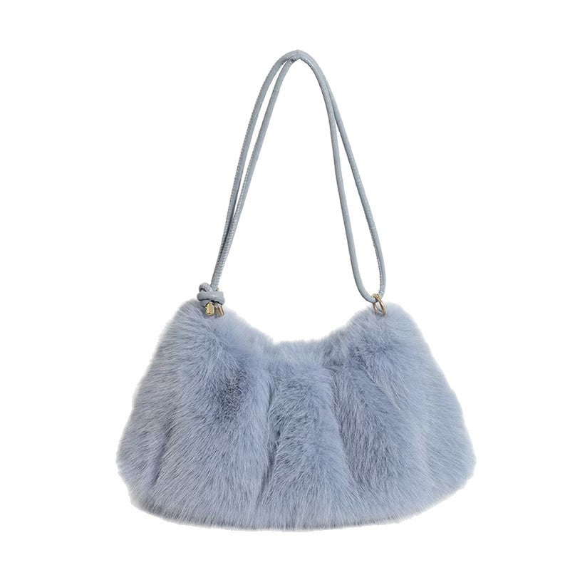 Rabbit fur plush bag