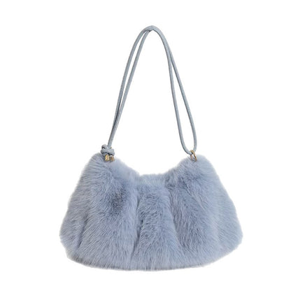Rabbit fur plush bag
