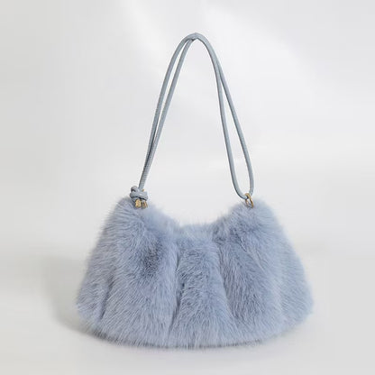 Rabbit fur plush bag