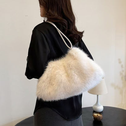 Rabbit fur plush bag