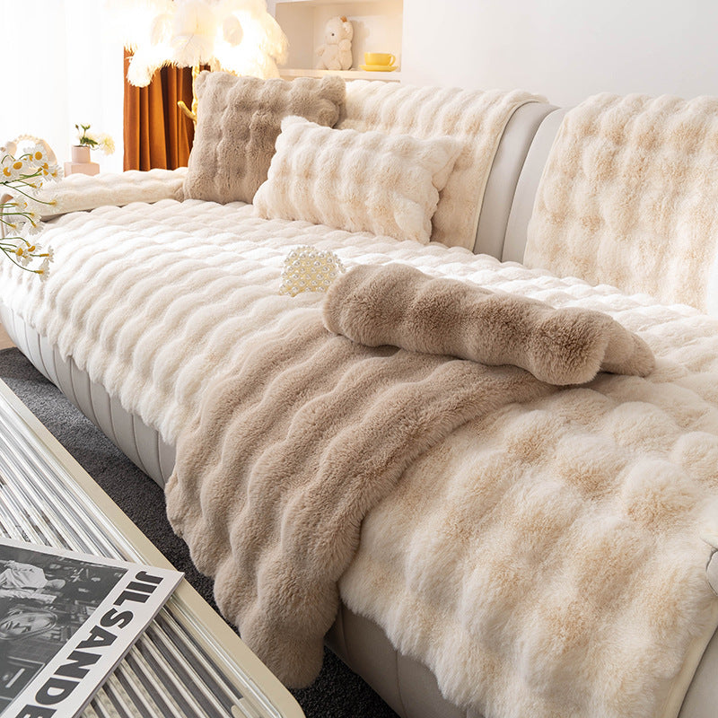 Rabbit Plush Sofa Cushion Cover