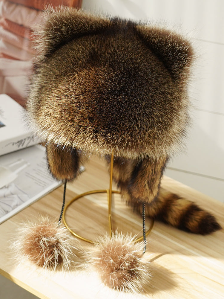 raccoon fur hat