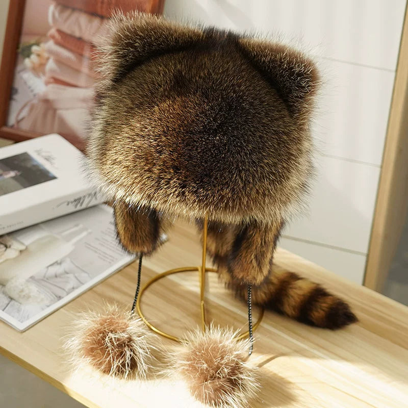 raccoon fur hat