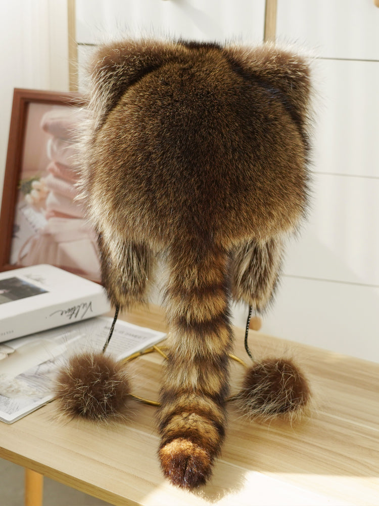 raccoon fur hat