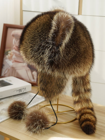 raccoon fur hat