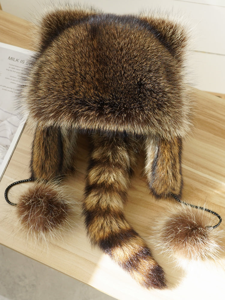 raccoon fur hat